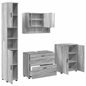 vidaXL Vannitoa m&ouml;&ouml;bleset 4 tk Hall Sonoma 35 x 30 x 192 cm
