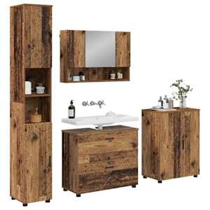 Sada koupelnového nábytku 4 ks Staré dřevo 35 x 30 x 192 cm - obrázek 3