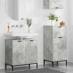 Sada koupelnového nábytku se zásuvkou 2 pcs Betonově šedá - obrázek 4