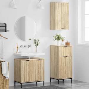 Sada koupelnového nábytku 3 pcs dub sonoma Kompozitní dřevo - obrázek 4