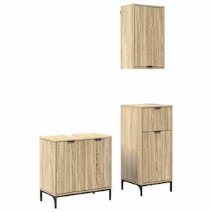 vidaXL Vannitoa m&ouml;&ouml;bleset 3 tk Sonoma tamm 39,5 x 36 x 88 cm