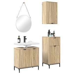 Sada koupelnového nábytku 3 pcs dub sonoma Kompozitní dřevo - obrázek 3