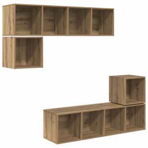 Sestava TV skříněk 4 pcs Artisanový dub kompozitní dřevo - obrázek 2