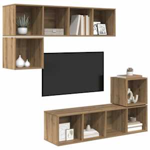 Sestava TV skříněk 4 pcs Artisanový dub kompozitní dřevo - obrázek 3