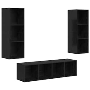 Sestava TV skříněk Nástěnný 3 pcs Černý dub kompozitní dřevo - obrázek 2