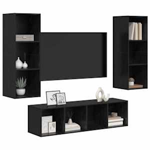 Sestava TV skříněk Nástěnný 3 pcs Černý dub kompozitní dřevo - obrázek 3
