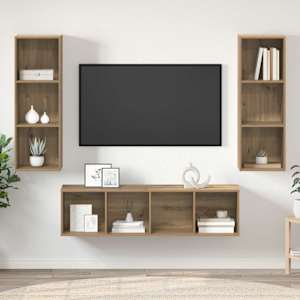 Sestava TV skříněk 3 pcs Artisanový dub kompozitní dřevo - obrázek 4