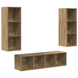 Sestava TV skříněk 3 pcs Artisanový dub kompozitní dřevo - obrázek 2