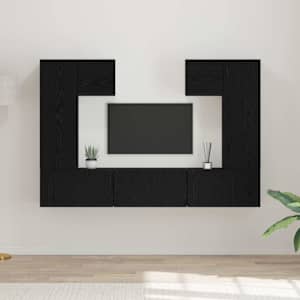Sestava TV skříněk Nástěnný 7 pcs Černý dub kompozitní dřevo - obrázek 1