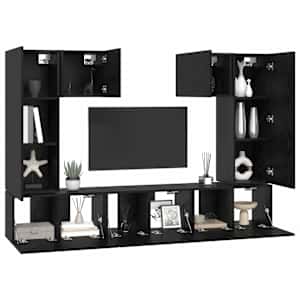 Sestava TV skříněk Nástěnný 7 pcs Černý dub kompozitní dřevo - obrázek 3