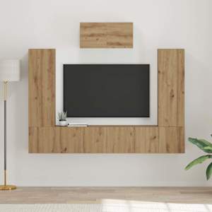 Sestava TV skříněk 7 pcs Artisanový dub kompozitní dřevo - obrázek 1