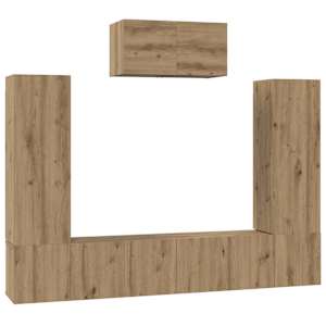 Sestava TV skříněk 7 pcs Artisanový dub kompozitní dřevo - obrázek 2