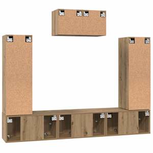 Sestava TV skříněk 7 pcs Artisanový dub kompozitní dřevo - obrázek 9