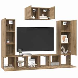Sestava TV skříněk 7 pcs Artisanový dub kompozitní dřevo - obrázek 3