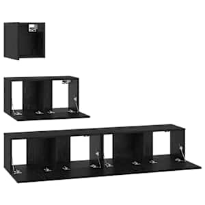 Sestava TV skříněk Nástěnný 3 pcs Černý dub kompozitní dřevo - obrázek 8
