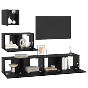 Sestava TV skříněk Nástěnný 3 pcs Černý dub kompozitní dřevo - obrázek 3