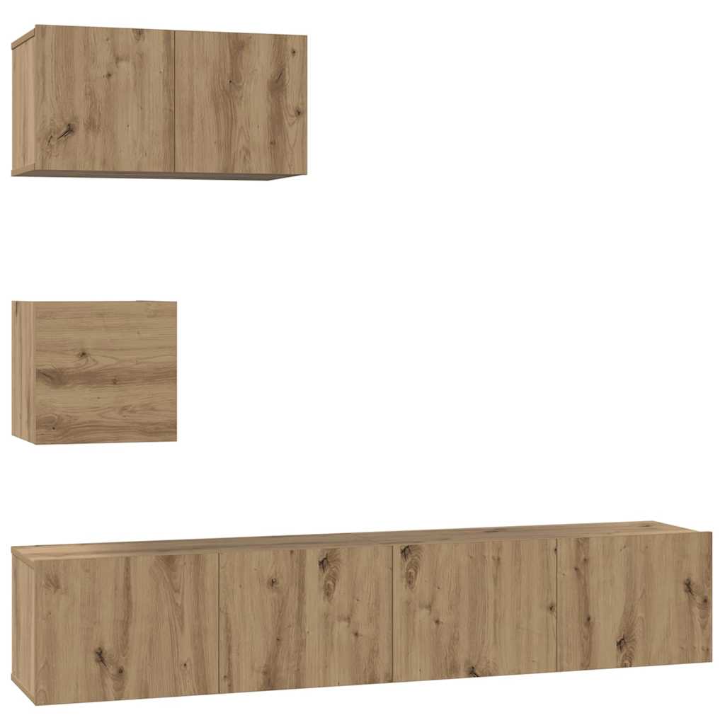Set Muebles TV 1/4 Piezas Madera Contrachapada Multicolor Multitalle vidaXL - Imagen 123 de 136