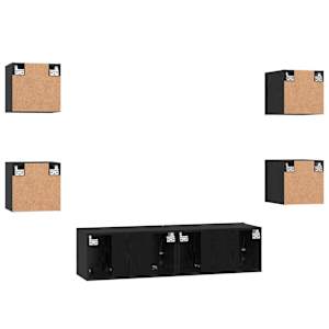 Sestava TV skříněk Nástěnný 6 pcs Černý dub kompozitní dřevo - obrázek 10