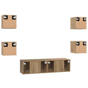Sestava TV skříněk 6 pcs Artisanový dub kompozitní dřevo - obrázek 9