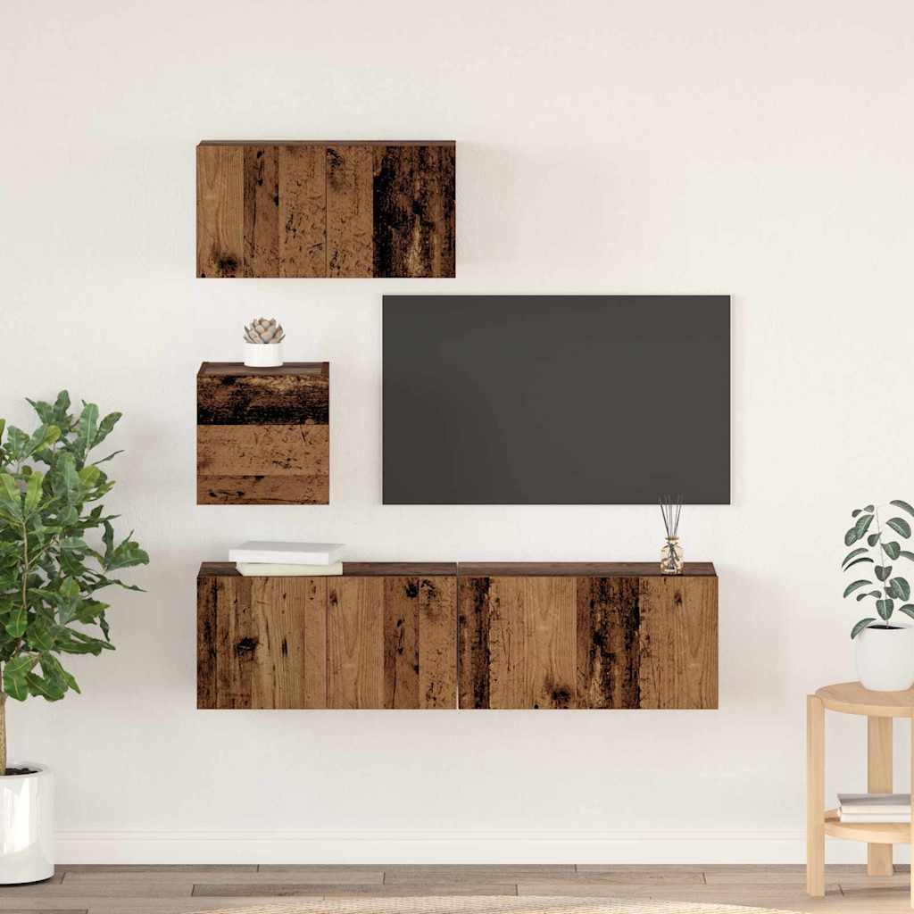TV-üksuse komplekt Muu 4 pcs Vana puit 60 x 30 x 30 cm