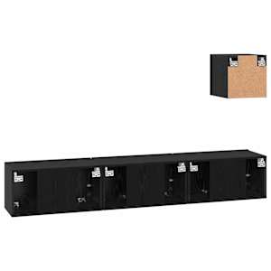 Sestava TV skříněk Nástěnný 4 pcs Černý dub kompozitní dřevo - obrázek 10