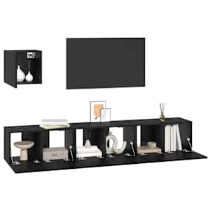 Sestava TV skříněk Nástěnný 4 pcs Černý dub kompozitní dřevo - obrázek 3