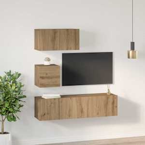 Sestava TV skříněk 4 pcs Artisanový dub Kompozitní dřevo - obrázek 4