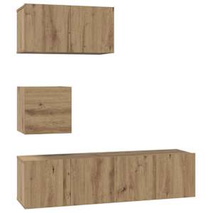 Sestava TV skříněk 4 pcs Artisanový dub Kompozitní dřevo - obrázek 2