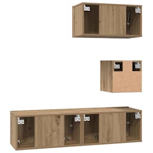 Sestava TV skříněk 4 pcs Artisanový dub Kompozitní dřevo - obrázek 9
