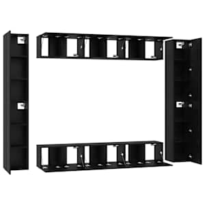 Sestava TV skříněk Nástěnný 10 pcs Černý dub kompozitní dřevo - obrázek 5