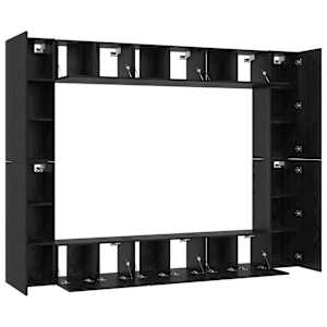 Sestava TV skříněk Nástěnný 10 pcs Černý dub kompozitní dřevo - obrázek 7