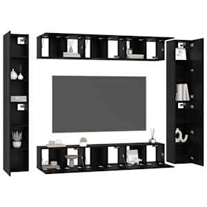 Sestava TV skříněk Nástěnný 10 pcs Černý dub kompozitní dřevo - obrázek 3