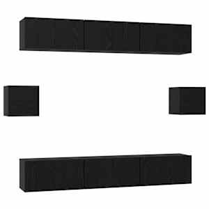 Sestava TV skříněk Nástěnný 8 pcs Černý dub kompozitní dřevo - obrázek 2