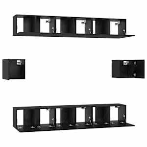 Sestava TV skříněk Nástěnný 8 pcs Černý dub kompozitní dřevo - obrázek 7