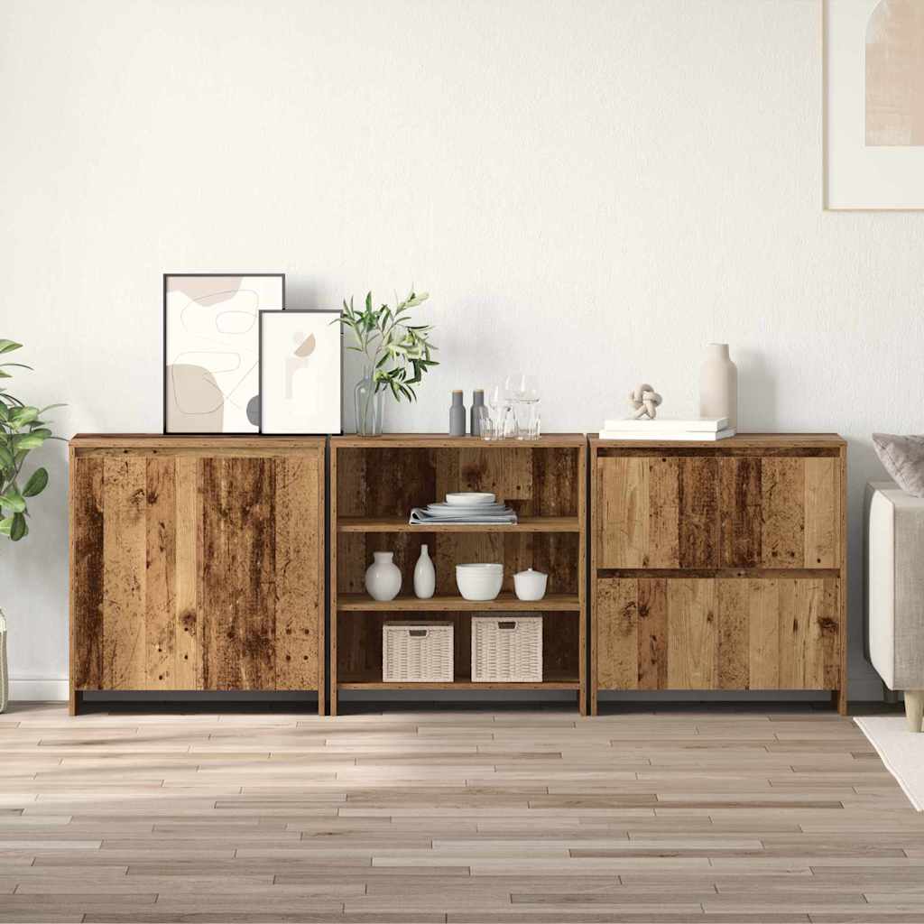 vidaXL Sideboards 3 pcs Altholz 70 x 41 x 75 cm Holzwerkstoff