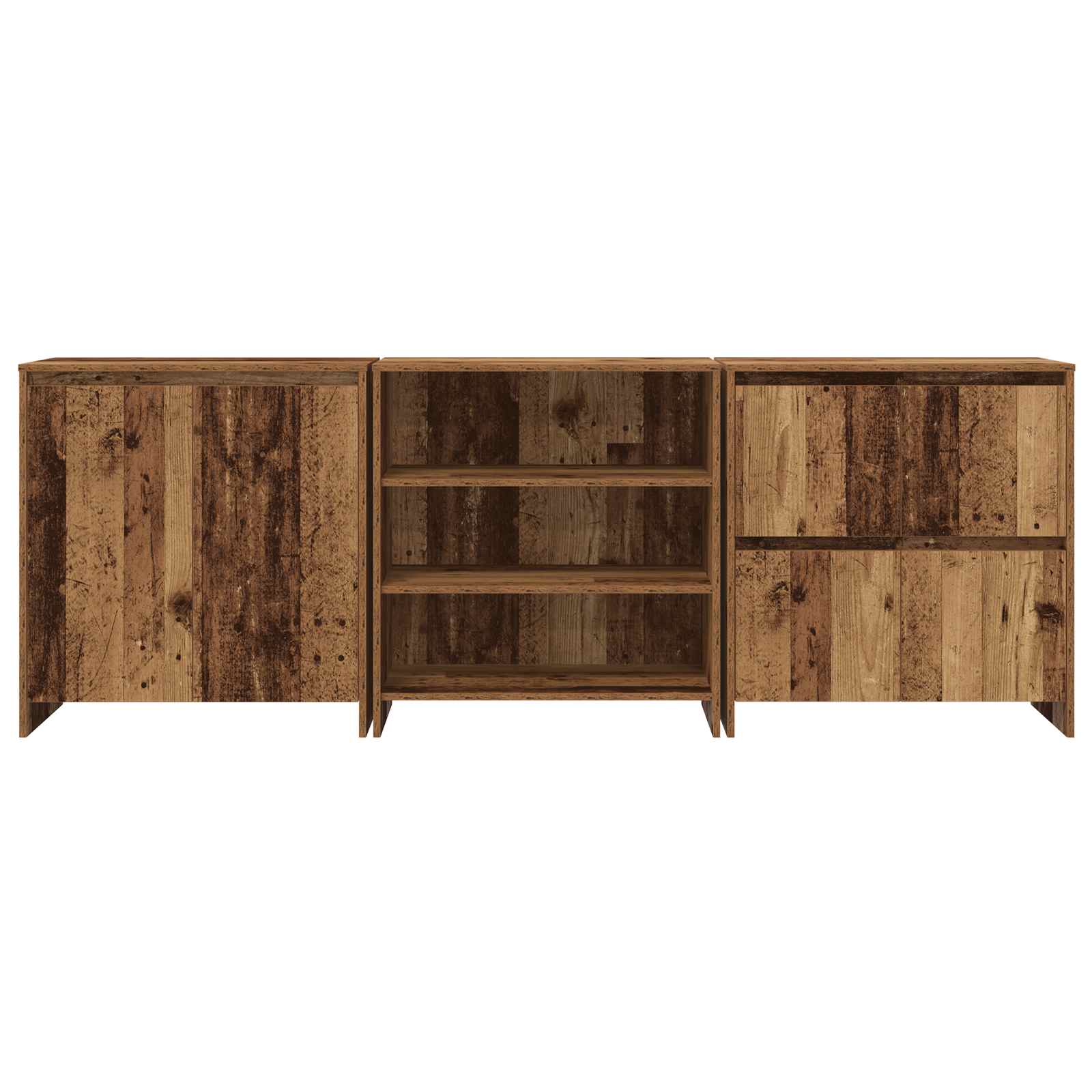 Servírovací skříň se zásuvkou 3 pcs Staré dřevo 70 x 41 x 75 cm - obrázek 7