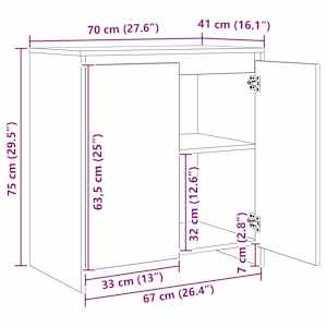 Servírovací skříň 3 ks Staré dřevo 70 x 41 x 75 cm - obrázek 14