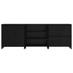 Servírovací skříň se zásuvkou 3 pcs Černý dub 70 x 41 x 75 cm - obrázek 7