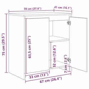 Servírovací skříň se zásuvkou 3 pcs Černý dub 70 x 41 x 75 cm - obrázek 11