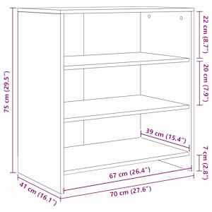 Servírovací skříň se zásuvkou 3 pcs Černý dub 70 x 41 x 75 cm - obrázek 12