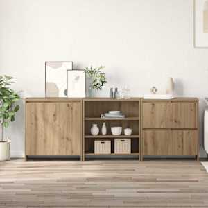 Servírovací skříň 3 pcs Artisanový dub 70 x 41 x 75 cm - obrázek 1