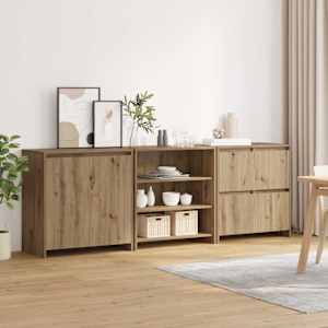 Servírovací skříň 3 pcs Artisanový dub 70 x 41 x 75 cm - obrázek 3