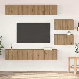 Sestava TV skříněk 6 pcs Artisanový dub kompozitní dřevo - obrázek 1