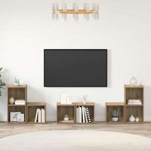 Sestava TV skříněk 6 pcs Artisanový dub kompozitní dřevo - obrázek 4