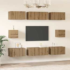 Sestava TV skříněk 8 pcs Artisanový dub kompozitní dřevo - obrázek 4