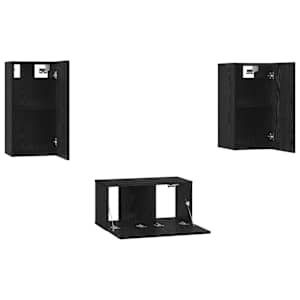 Sestava TV skříněk Nástěnný 3 pcs Černý dub kompozitní dřevo - obrázek 7