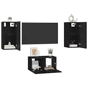 Sestava TV skříněk Nástěnný 3 pcs Černý dub kompozitní dřevo - obrázek 3