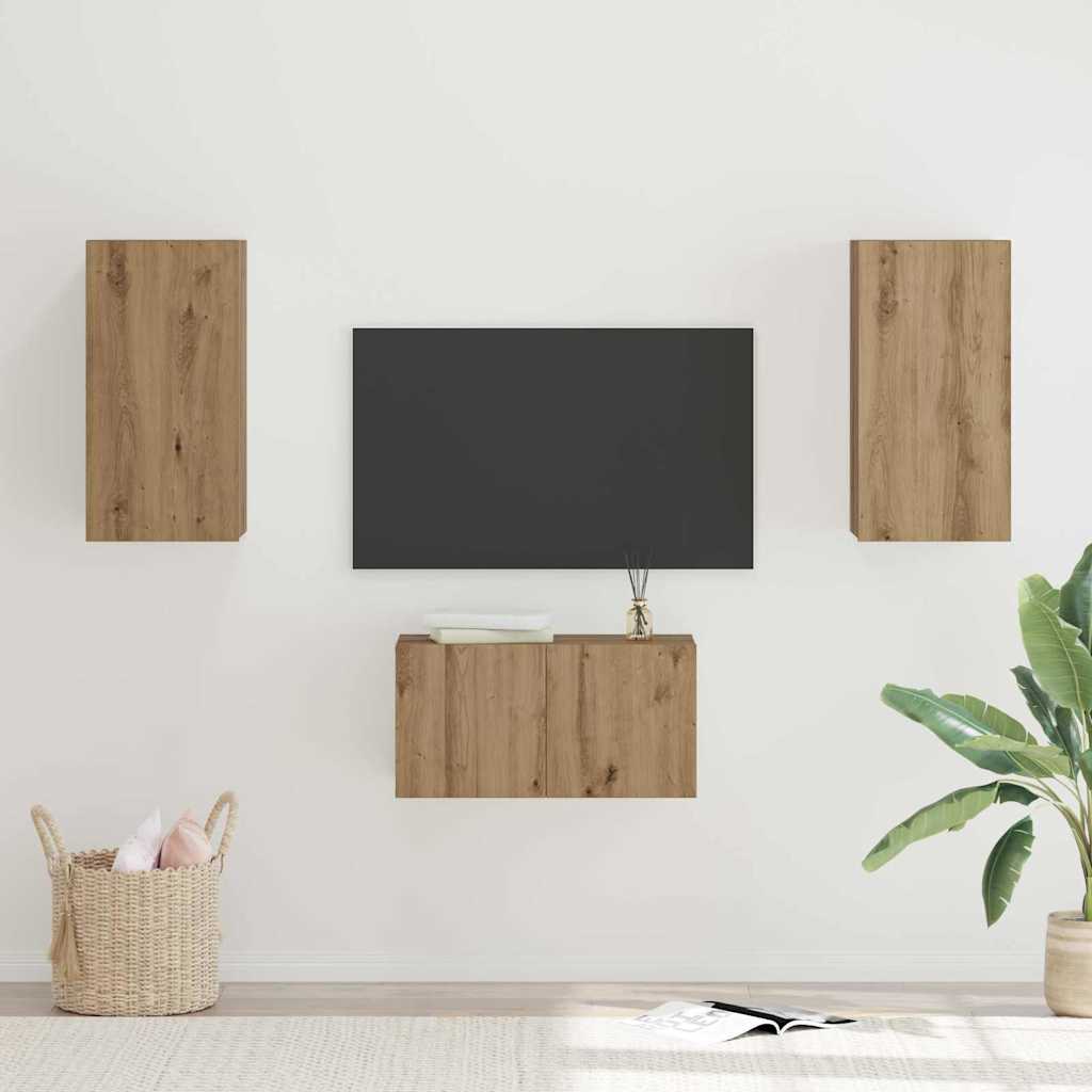 Telerikapi komplekt 3 pcs käsitöötamm 60 x 30 x 30 cm Tehispuit
