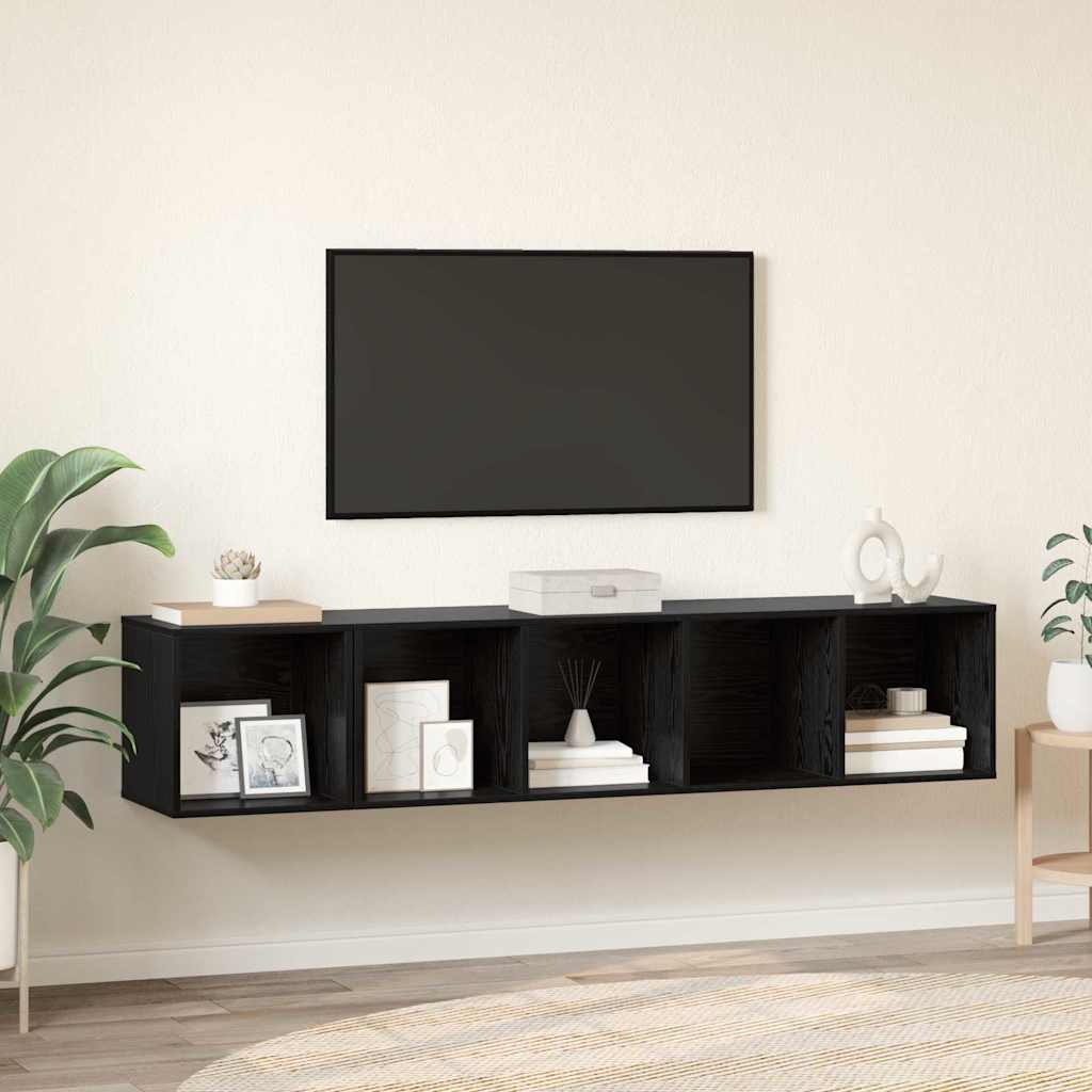 TV-Schrank Set 2 pcs Schwarze Eiche 37 x 37 x 142,5 cm