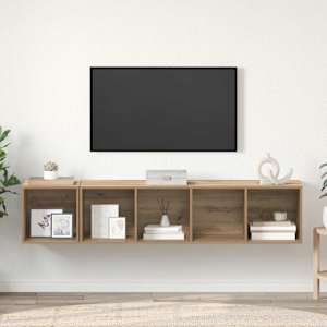 Sada televizních skříní 2 pcs Artisanový dub kompozitní dřevo - obrázek 4